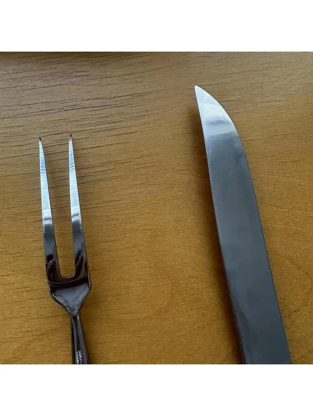 2 VTG Eickhorn Roneusil SIBYLLE Stainless German Flatware Carving Knife Set MCM